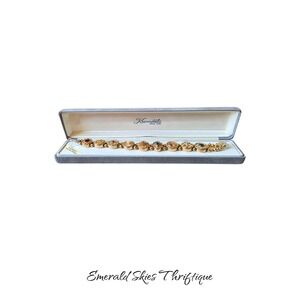 RARE VINTAGE Krementz Slide Bracelet 14/20 GF 10 Decorative Slide Charms w box